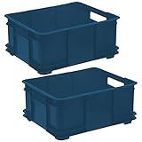 keeeper 2x Aufbewahrungsbox Eurobox L, ECO Kunststoff (PP), 43 x 35 x 17,5 cm, 20 L, b