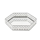 ZSYLOVE Küchenablagefach Kristall Sechseck Kosmetische Tablett Schmuck Schmuck Schmuck Schmuck Schmuck, dekoratives Tablett, Cotor Dekorative Tablett Lagerung (Silber)
