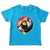 OKIWOKI Star Wars - Pokémon Lustiges Türkis Baby T-Shirt - Pikachu und Palpatine Dark Sidious (Star Wars - Pokémon Parodie signiert Hochwertiges T-shirt in Größe 18 monate - Ref : 779)
