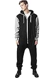 URBAN CLASSICS Herren College Sweat Jumpsuit TB629 black/grey XS/S
