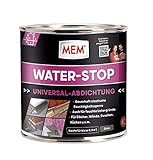 MEM Water Stop, Universalabdichtung und Feuchtigkeitssperre, Optimal geeignet für die Innen- und Außenanwendung, Lösemittel-, silikon- und bitumenfrei, Dichtet sofort, Grau, 1 kg