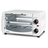 WOLTU BF08ws Minibackofen 12 Liter, 800 Watt Toasterofen | Pizzaofen | Backblech mit Timer Mini Backofen für Pizza, Toast, Truthahn, Hot Dogs Weiß