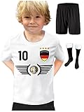 DE FANSHOP Kinder Personalisiertes Deutschland Trikot Set D6