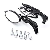 Universal Motorrad Rückspiegel Spiegel Set Für Harley Sportster XL Dyna Softail Electra Glide Chopper Chrome Flamme Motorradspiegel Moto Rückansicht Seitenspiegel Fall (Farbe : Schwarz)