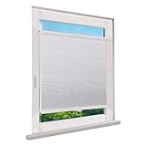 Fensterdecor Klemmfix Waben-Plissee, Doppel-Plissee zum Sichtschutz mit Spannfeder, Honigwaben-Plissee ohne Bohren in Weiß, lichtdurchlässig und Blickdicht, 45 x 130