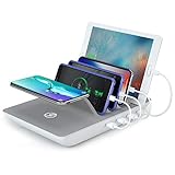 Multi USB Ladestation Qi Ladestation mehrere geräte Fast Wireless Charger 10W Ladegerät für Handy Tablet mit 4 USB Kab