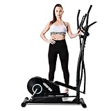 Bitpure Crosstrainer, Crosstrainer Für Zuhause Ellipsentrainer mit LCD-Display und Geräteständer, tragbarer Ellipsentrainer für Heimübungen mit 8 Stufen Widerstand 330lb Gewichtskapazität(schwarz)