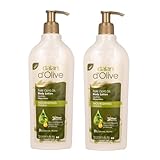 OUDIEN 2er Set dalan d'olive Pflegecreme, Bodylotion mit reinem Olivenöl, Feuchtigkeitscreme für Gesicht, Körper und Hände 2x400