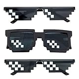 Pixel Sonnenbrille, Comius Sharp [3 Pack] Mosaik-Gläser, Thug Life Brille, Deal mit ihm Brille, Pixelbrille, Neuheit Sonnenbrille, Gusspower Thug life Brille, Mosaik Sonnenbrille für Frauen und M