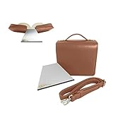 SchönfelderSkin Puro Cognac-beige, Buchhüllen-Tasche mit Buchstütze und Trageg