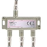 Eurosell - Breitband Kabel Verteiler 3-Fach TV Weiche für DVB-T und Kabelfernsehen SAT DVBS DVBS2 DVBT DVBC Digital Full HD TV