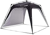 Lumaland Where Tomorrow Pop-Up-Pavillon mit 1 Seitenwand – großer Event Pavillon – Festival-Partyzelt – Stehhöhe 190 cm – wasserdichter Pavillon mit UV+50-Schutz – Schw