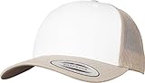 Flexfit Unisex Retro Trucker Colored Front Kappe, Khaki/White, One S