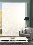 HOME WOHNIDEEN 88361 | 3er-Set Schiebegardinen TIBERIO | transparenter Voile mit Scherli | wollweiß | je 245x60