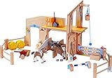 HABA 306156 - Little Friends – Reiterhof Pferdeglück, Zubehör für Biegepuppen ab 3 J