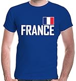 buXsbaum® Herren T-Shirt Frankreich | France Francia Europa Ländershirt Fanshirt Flagge Trikot Reise | XXL, B