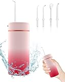 Munddusche Kabellos Testsieger-DDKJ Wasser Flosser IPX6 Wasserdichte, Zahnreiniger mit 160ML Wassertank, Munddusche Kabellos mit 4 Modi, Reisemunddusche für Kinder und Erwachsene Geeig