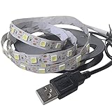 goodjinHH 01 Lichterketten - 2m 120 Lichter 5050usb Wasserdichter LED-Streifen,LED-Streifen-Lichter TV-Hintergrundbeleuchtung Farbwechsel,Ohne Fernbedienung,für DIY/Hochzeit/Party Decor (Blau)