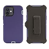 Caseium Schutzhülle kompatibel mit iPhone 12 Mini (5,4 Zoll) | Holster-Schutzhülle Serie | Militärqualität | Schwerer Schutz mit Gürtelclip-Halterung | schützend robust stoßfest | lila/blaugrü