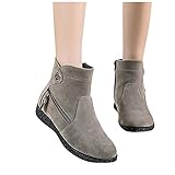 Hotberry Damen Stiefeletten Modische Bootie Mit Wedges Bequeme Ankle Boots Herbst und Winter Western Cowboy Stiefel für Frauen Leopard Kurze Stiefel Römerschuhe Stiefel Schlup
