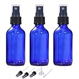 60ml Sprühflasche Klein Glas,Glasflasche Blau,Kleiner feiner Nebelzerstäuber wiederverwendbare Reisesprühflaschen für ätherisches Öl,Haare,Aromatherapie,Parfüm,Reinigung(3 Stück)