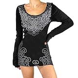 MEITING Damen Bodycon Mini Kleid Sweatshirt Kleid y2k E-Girl Style Rundhals Wickelkleid Elegant Sexy Party Kleid Liebe Print Slim Fit Langarm Kleid Tunika Teenager Mädchen Pulloverkleider für F