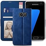 YATWIN Handyhülle Samsung Galaxy S7 Edge Hülle, Klapphülle Samsung Galaxy S7 Edge Premium Leder Brieftasche Schutzhülle [Kartenfach][Magnet][Stand] Handytasche für Samsung Galaxy S7 Edge Case, B