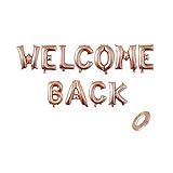 FACHY Roségold Willkommen zurück Brief Ballon Banner Bunting für Welcome Back, Home Coming, Back To School, Reunion und Home Family Party Dekorationen( Roségold)