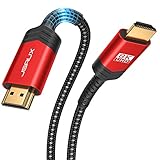 8K HDMI Kabel 3Meter, JSAUX HDMI 2.1 Kabel Highspeed Ethernet 48Gbps 8K@60Hz, 4K@120Hz, UHD HDR 10+, eARC, Dolby Vision, 3D, VRR, Kompatibel mit PS4 Pro, PS5, 8K Gaming, TV, Blu-ray-Player, Projek