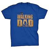 The Walking Dad Son and Daughter Zombie Pun T-Shirt (Blue, XXXL)