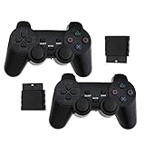 2Pcs Wireless Dual Vibration Gamepad Controller für Playstation 2 PS2 Schw