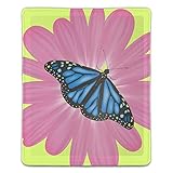 Blue Butterfly und Pink Flower Mouse Pad Büroraum Dekor Home Office Computerzubehör Mousepads Aquarell Vintage Desig