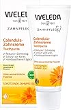 WELEDA Bio Calendula Zahncreme, Naturkosmetik Zahnpasta zur Vorbeugung von Karies mit mineralischen Putzkörpern, entfernt Zahnbelag, reinigt und pflegt die Zähne gründlich und sanft (1 x 75ml)