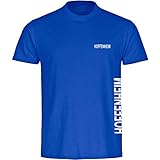 Multifanshop® Herren T-Shirt Hoffenheim - Brust & Seite - Druck:weiß - Shirt Männer Fußball Fanartikel Fanshop - Größe:2XL b