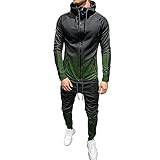 Herren Jogginganzug Trainingsanzug Sportanzug Freizeitanzug Hausanzug FrüHling & Herbst Rundkragen Sweatshirt Farbkombination Treppen Sportanzug lauschig