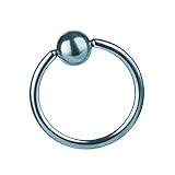 Taffstyle BCR Piercing Ring Klemmring Klemm Kugel Perle Septum Brust Tragus Helix Nase Lippe Ohr Intim Intimpiercing Hellblau 1,2mm x 10mm x 4