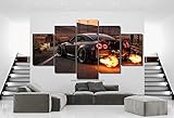 Bilder 5 Teilig XXL Wanddekoration leinwandbilder Kunstdrucke Leinwand Nissacar GT-R R35 Liberty Walk Bilder 5 Teilig Kunstdruck Modern Wandbilder Fünf Creative Geschenk Kunstwerk