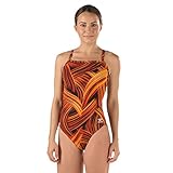 Speedo Damen Endurance + Turbo Stroke Flyback Badeanzug, Damen, Orange, Size 28