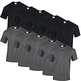 Gildan 10 T Shirts Heavy Cotton M L XL XXL Diverse Farben auswählbar (XL, 5Schwarz/5Dark Heather)