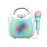 Kabellose Bluetooth Karioki Maschine für Kinder und Kleinkinder, Karaoke Lautsprecher Machine mit 1 Mikrofon und 16G TF Kompatibel mit Anroid/IOS,B