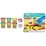 Play-Doh B5554 Knetwerkpresse Toys inkl. 2 Dosen Knete & A5417EU8 Glitzerknete für fantasievolles und kreatives Spielen, M