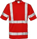 Fristads Kansas 11333 Warnschutz T-Shirt High-Vis Arbeitskleidung - rot, 3XL