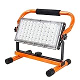 Baustrahler LED Akku, Orthland 3500 Lumen Arbeitsleuchte Akku Strahler Tragbar 30W, Baustellenlampe Bauscheinwerfer für Werkstatt Baustelle Garage Camping Außen Beleuchtung mit Wasserdichte Abdeckung