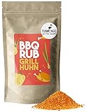 BBQ RUB Grillhuhn - Gewürzmischung aus hochwertigen Zutaten - Brathähnchen, Chicken Wings, Beer Butt, Roadkilled Chicken - 250 g im nachhaltigen Papierbeutel - FLAMINGO ON THE BEACH