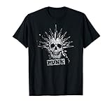 Punk Musik Retro Punker Rock Motiv Skull Skelett Schädel T-S