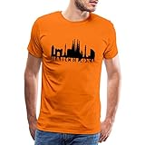Spreadshirt Barcelona Skyline Spanien Hauptstadt Männer Premium T-Shirt, 5XL, Orang