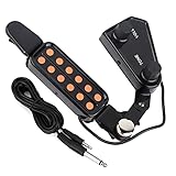 Dilwe 12 Loch Akustische Gitarren Tonabnehmer, Magnetic Pickup Transducer mit Volume Tone Tuner Kit für Akustikg