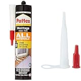 Pattex Montagekleber All Materials, stark haftender Alleskleber, Kraftkleber für innen & außen, Kleber für saugende und nichtsaugende Materialien, 1 x 450g & Kartuschenspitzen, 5-er Set, 5 Stück