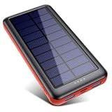 SWEYE Solar Powerbank 26800mAh, [Schnellladung Type C] Solar Externer Akku Tragbare mit 2 USB Ports 3.1A Portable Ladegerät Tragbares Solar Power Bank Akku für iPhone, Huawei, Samsung, USB-G