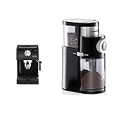 De'Longhi ECP 31.21 Espresso Siebträgermaschine | Siebträgerhalter mit Aluminium Finish | Milchschaum Düse & ROMMELSBACHER Kaffeemühle EKM 200 – aromaschonendes Scheibenmahlwerk, 110 Watt, schw